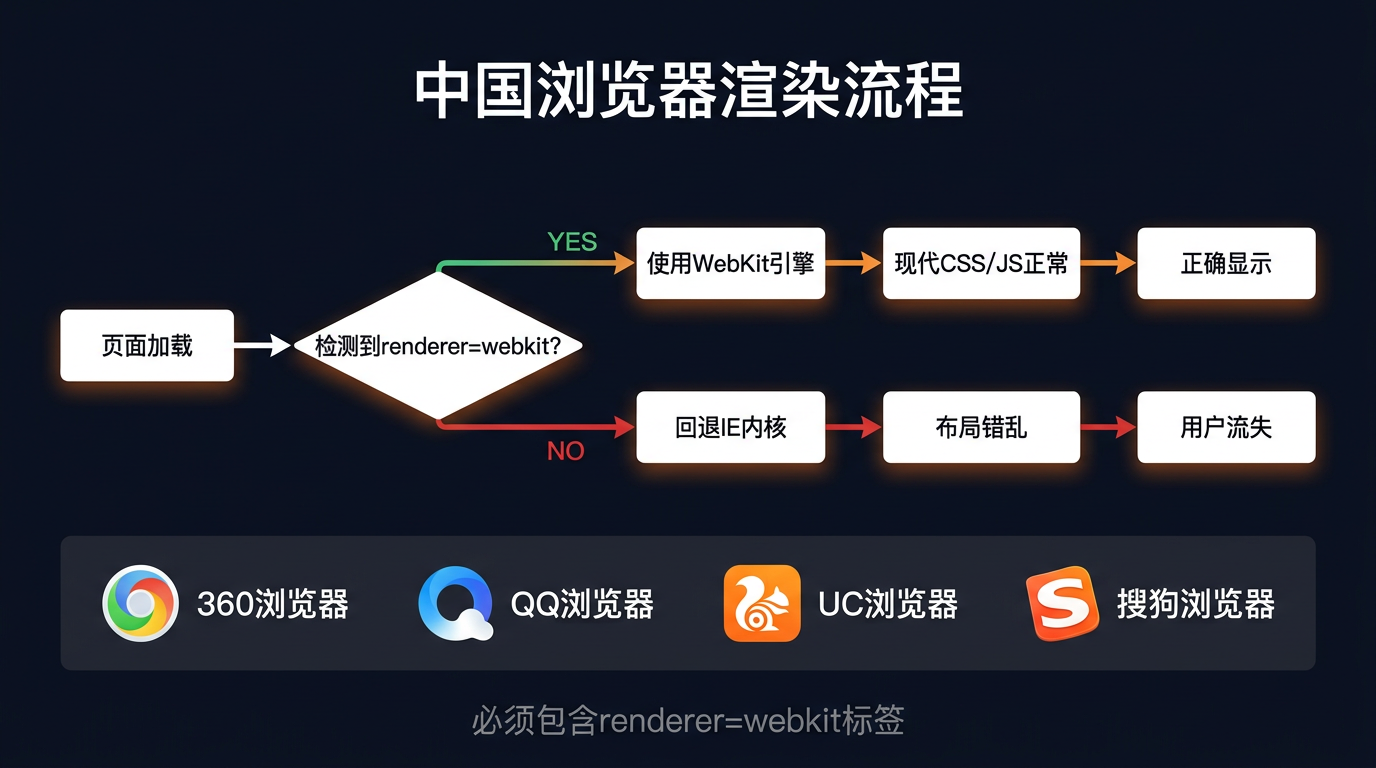 中国浏览器双引擎渲染流程图