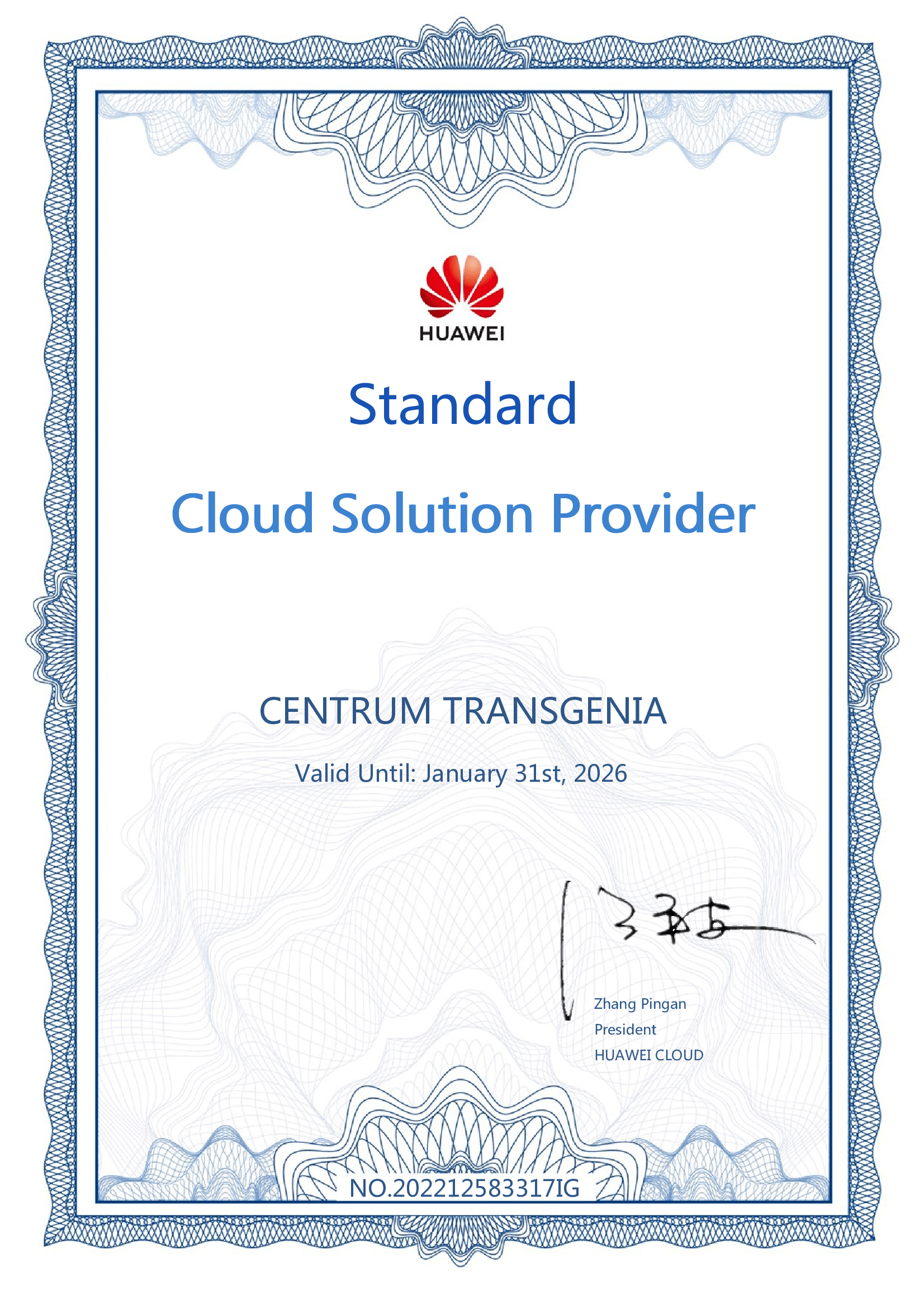 Certificación oficial de Huawei